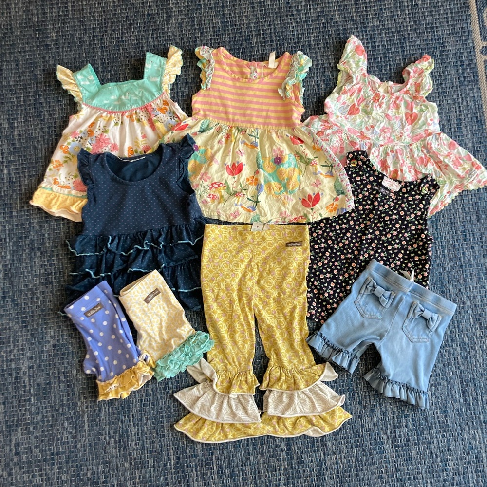 Matilda Jane Size 4 Set, Bundle of bottoms, Lot of Tops, Dress
